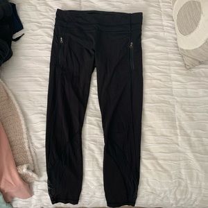 Lululemon black leggings with mesh detail